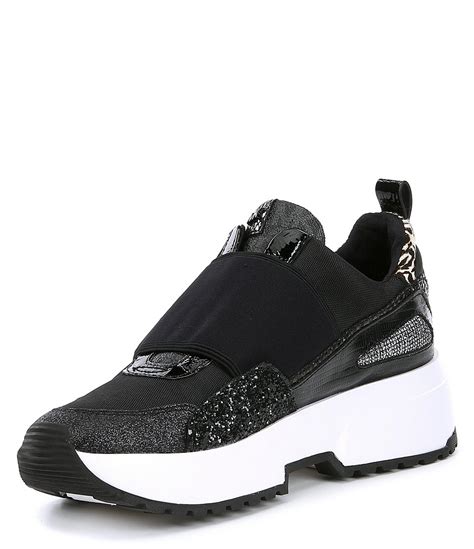 michael michael kors women's cosmo stretch slip-on sneakers|Michael Kors trainers black.